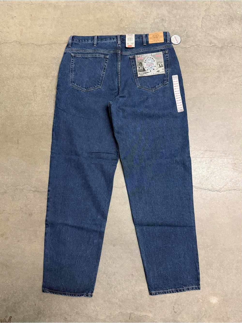 VTG 90’s Brittania Jeans Levi’s Loose Fit Blue Denim Pants Mens 38x32 Deadstock